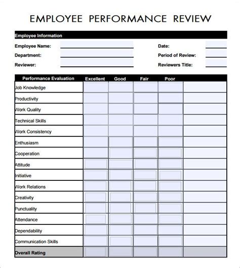 Employee Evaluation Form PDF | Employee Evaluation Form - 17+ Download ...