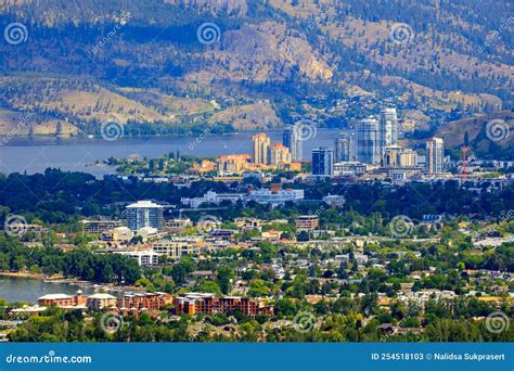 Kelowna City Skyline Cityscape Okanagan Valley Stock Image - Image of ...