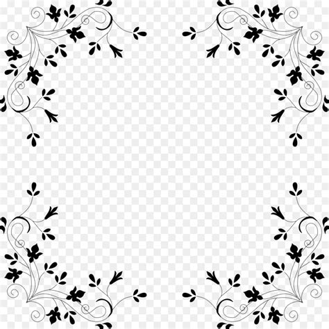 Flower Border Design Png Black And White - The border is sized to work with 8.5 x 11 paper ...