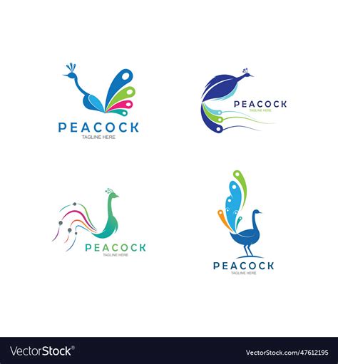 Peacock logo design template Royalty Free Vector Image