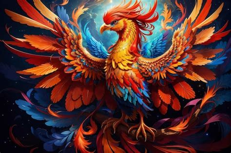 Premium AI Image | The Unique Portrait of the Phoenix Bird in Ancient Mythology