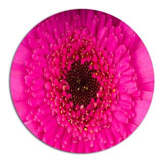 Macro Photo Of Gerbera Flower, Flowers Round Wall Art - Contemporary - Metal Wall Art - by ...