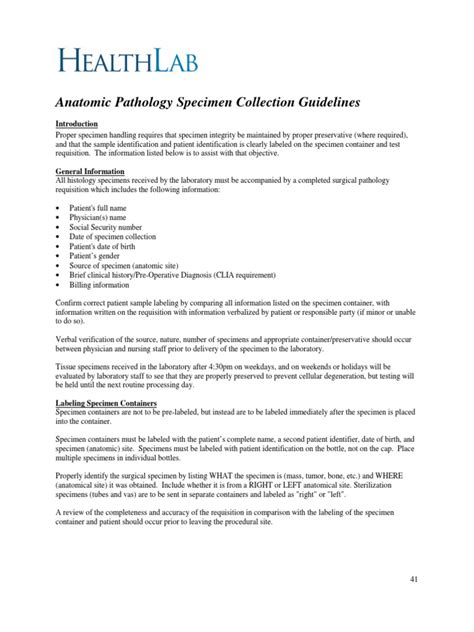 49 Anatomic Pathology Guidelines | Pathology | Histology