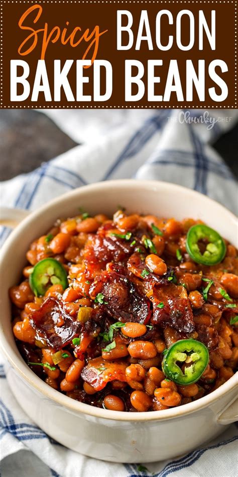 Spicy Baked Beans with Bacon - The Chunky Chef