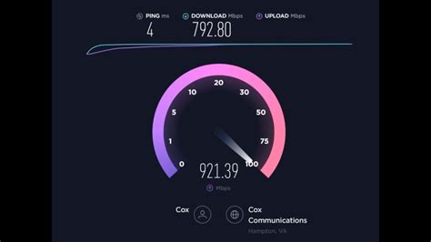 Cox Gigablast Fiber Optics Internet Speed Tests - YouTube