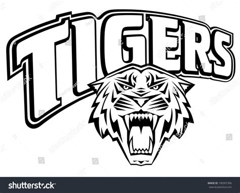 Custom Tiger Graphic Illustration Tiger Roars Stock Illustration 100307306 - Shutterstock