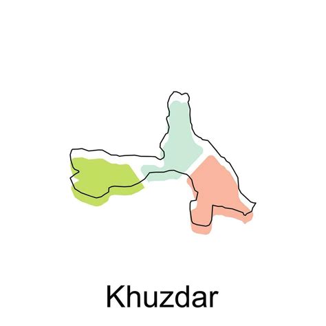 Map of Khuzdar geometric colorful illustration design template ...