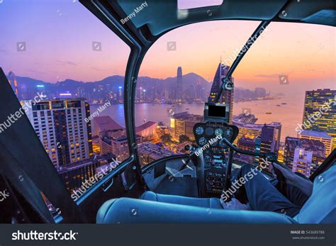 Helicopter Cockpit Flying Aerial View Victoria Stock Photo 543689788 ...