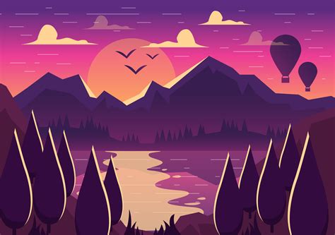 Vector Mountain Landscape Illustration 202172 Vector Art at Vecteezy