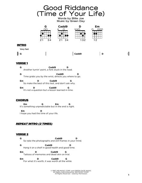 Good Riddance Guitar Chords