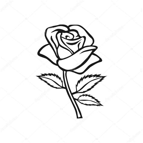 Rose Outline Simple Embroidery Designs - img-zit