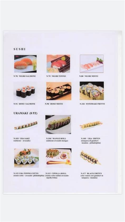 Menu at SUSHI PANDA restaurant, Pederobba