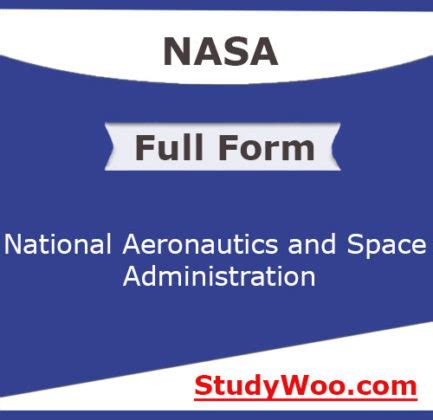 Full form of NASA, what is the full form of NASA? - StudyWoo