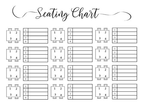 Wedding Seating Chart | Typeable PDF, Word, Excel