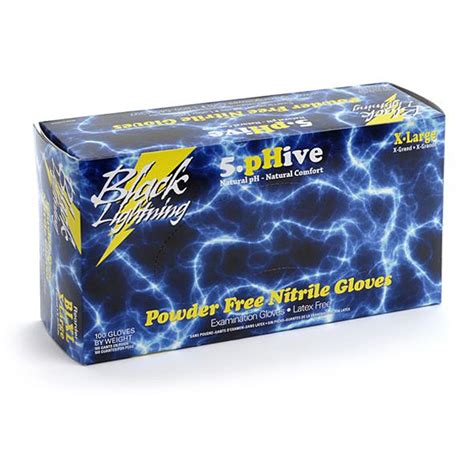 Nitrile Gloves, Black Lightning, Latex Free, Powder Free, Black, 100 ...