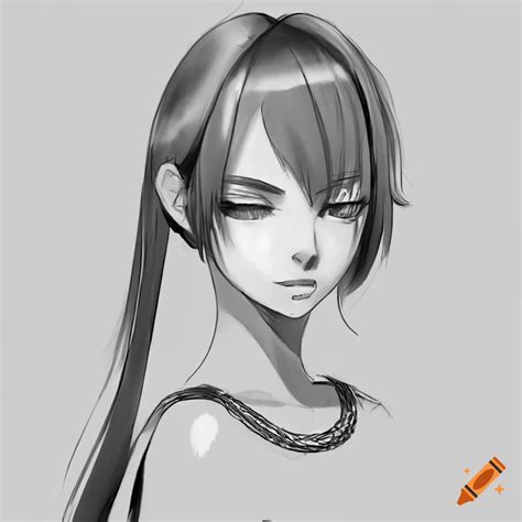 Black and white anime-style nose drawing on Craiyon