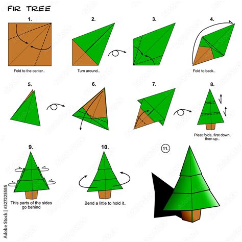 Paperfolding Origami christmas tree Fit tree step by step diagrams ...