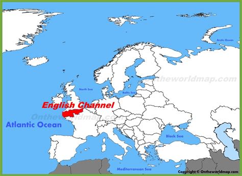 English Channel location on the Europe map - Ontheworldmap.com