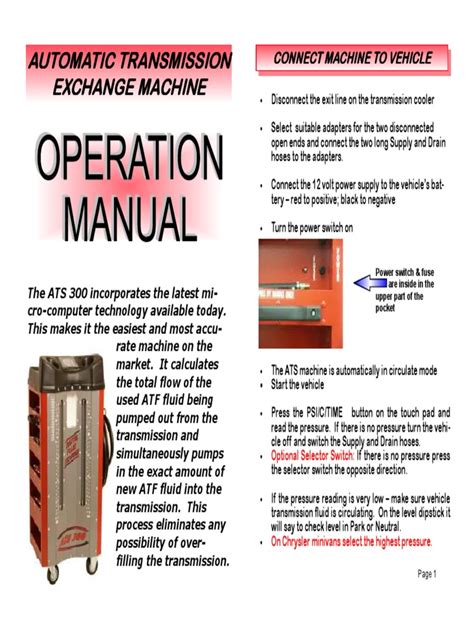 ATS 300 Operators Manual | PDF | Transmission (Mechanics) | Switch