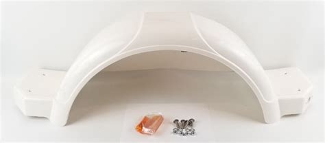 Shorelander SK0119-01 Right White Poly Fender Kit for 13" Tires - 9" Width | Hanna Trailer Supply