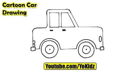 How to draw a CARTOON CAR easy - YouTube