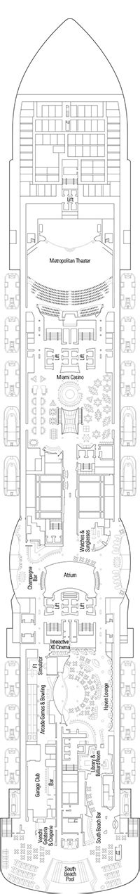 MSC Seaside Deck plan & cabin plan