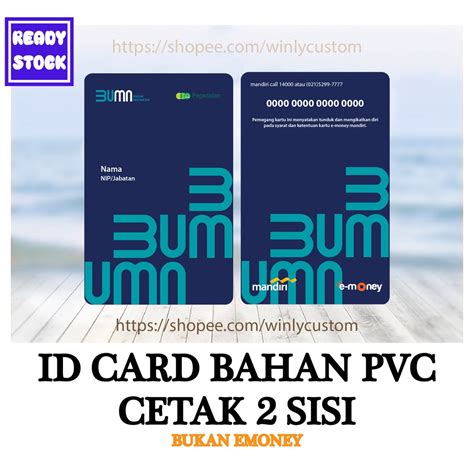 Jual CUSTOM KARTU PVC DESIGN ID CARD PEGADAIAN BUMN TERBARU BAHAN PVC ...