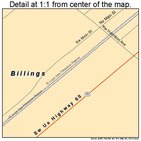 Billings Missouri Street Map 2905626