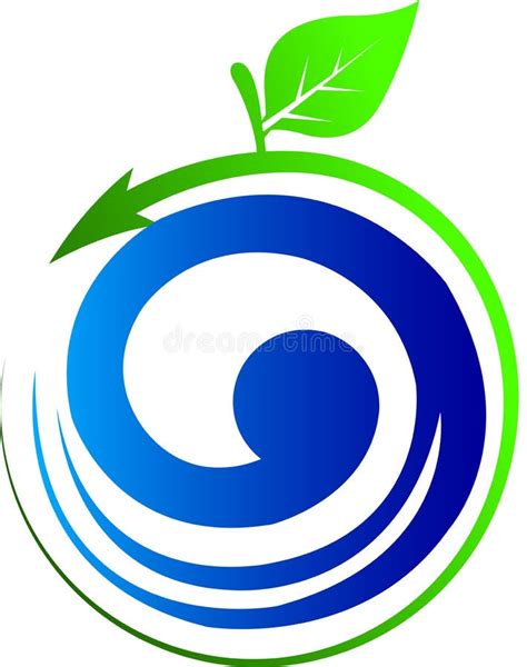 Circle Leaves Ecology Logo, Plant Water Sphere Set of Round Icon Symbol Vector Design Stock ...