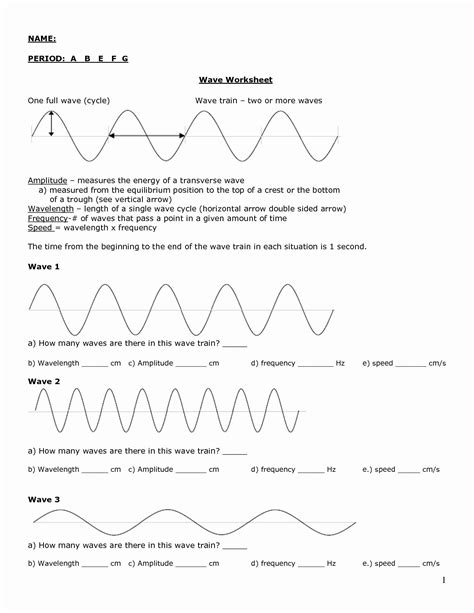 Drawing Waves Worksheet