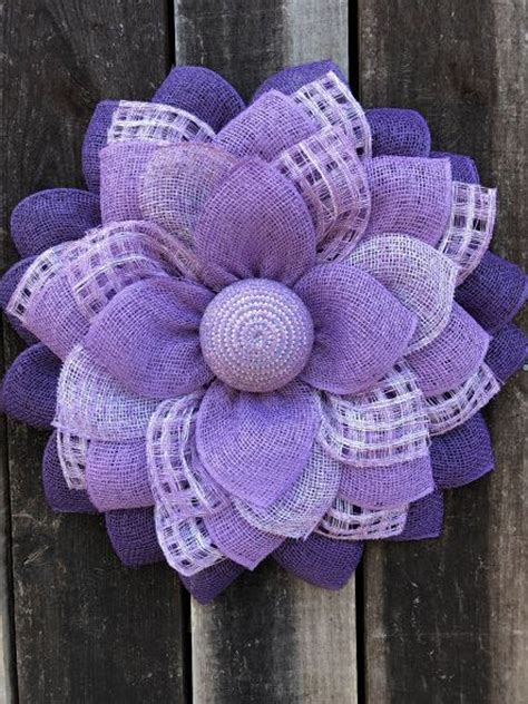 Purple Wreath Purple Flower Spring Wreath Poly Burlap - Etsy