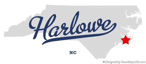 Map of Harlowe, NC, North Carolina