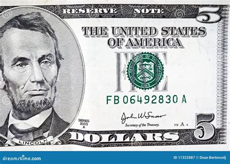 Five Dollar Bill Royalty Free Stock Photography - Image: 11322887