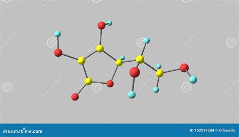 Ascorbic Acid Molecular Structure Isolated on Grey Stock Illustration ...