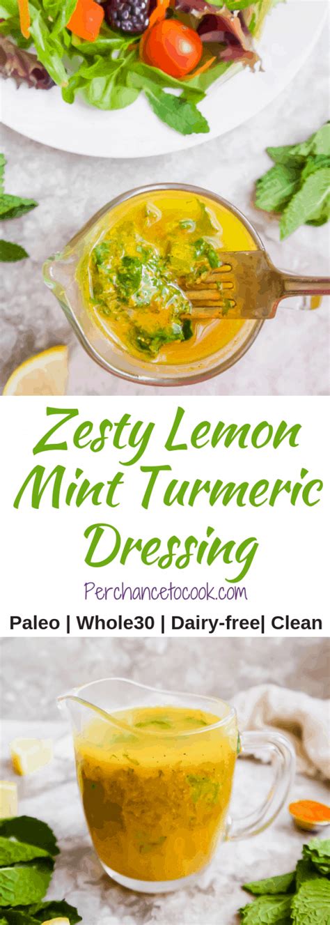 Zesty Lemon Mint Turmeric Dressing (paleo, GF)