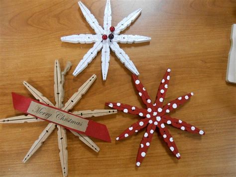 clothespin snowflakes - one of our "make and takes" | Christmas ornament crafts, Christmas ...