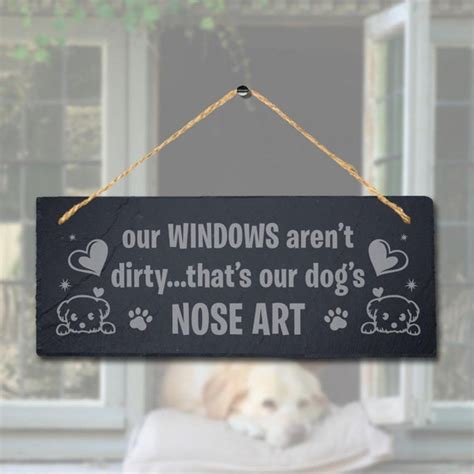 Dog Nose Art Engraved Hanging Slate Kennels Pup Puppy Funny | Etsy