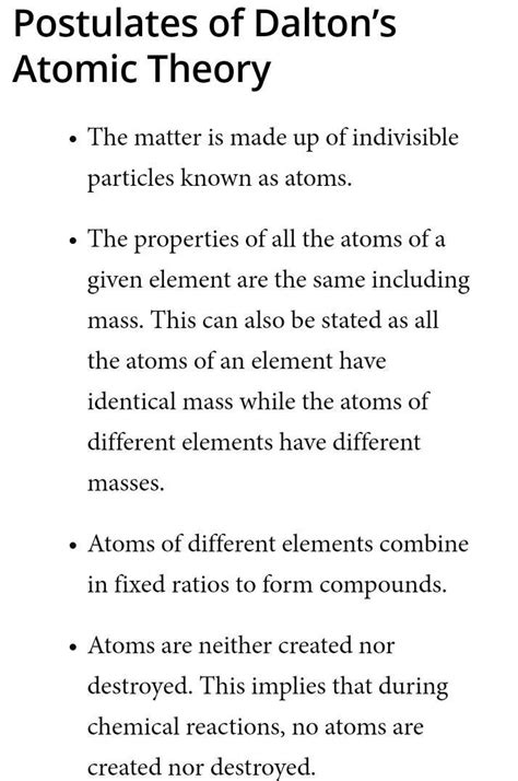 which postulate of Dalton's atomic theory is result of law of conservation of mass - Brainly.in