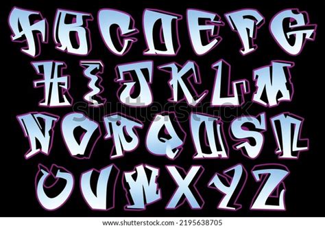 3d Graffiti Letters Alphabet Vectorized Stock Vector (Royalty Free) 2195638705 | Shutterstock