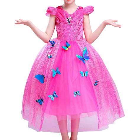 Girls Princess Cinderella Belle Aurora Jasmine Dress Up Costume Halloween Fancy Dress - Walmart ...