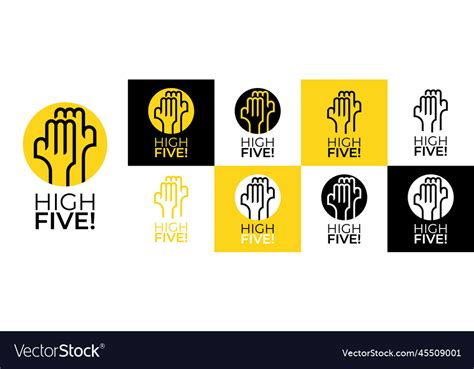 Icon and logo high five Royalty Free Vector Image