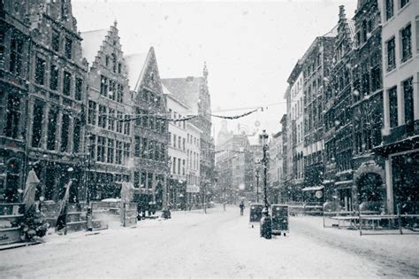 Antwerp at Winter Snowstorm Stock Photo - Image of cold, city: 27712786