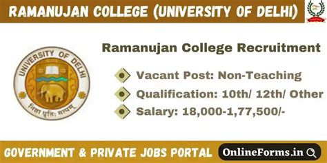 Ramanujan College Recruitment 2023 Apply For Non-Teaching Post