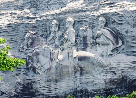 Confederate Memorial Carving at Stone Mountain, Georgia. Editorial ...