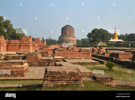 Buddhist pilgrimage destination, historical site of the Dhamekh Stock ...