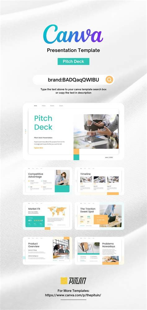 Canva Pitch Deck Presentation Template #canvapresentationtemplate in 2022 | Business pitch ...