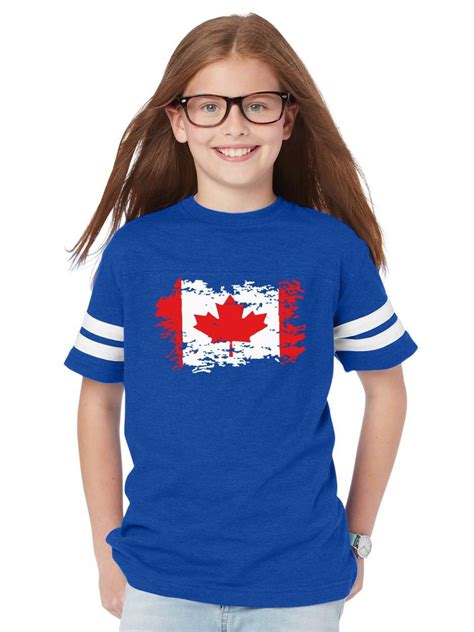 IWPF - Youth Canada Flag Canadian Football Fine Jersey T-Shirt ...