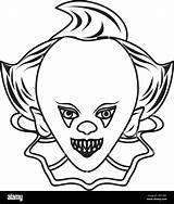 Scary Clown Faces Coloring Pages sketch template