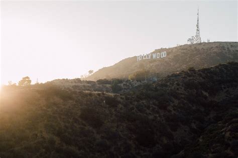 Free Images : coast, mountain, sunset, hill, hollywood, sign, terrain ...