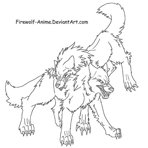 Wolf Fight LineArt by Firewolf-Anime on DeviantArt